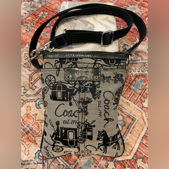 Coach Handbags - Coach Black and Cream Crossbody Bag
